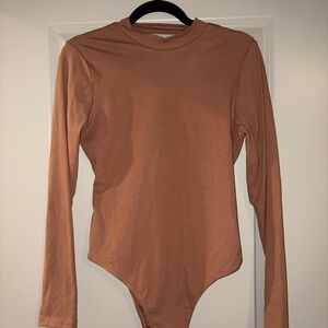 Women's Long Sleeve Bodysuit - Tan